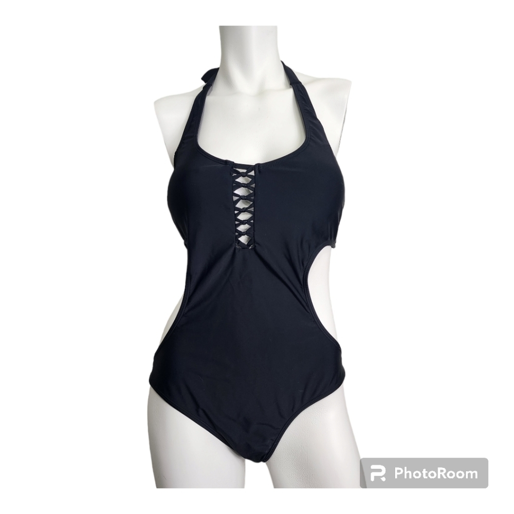 Apollo Black One Piece Swimsuit Size L